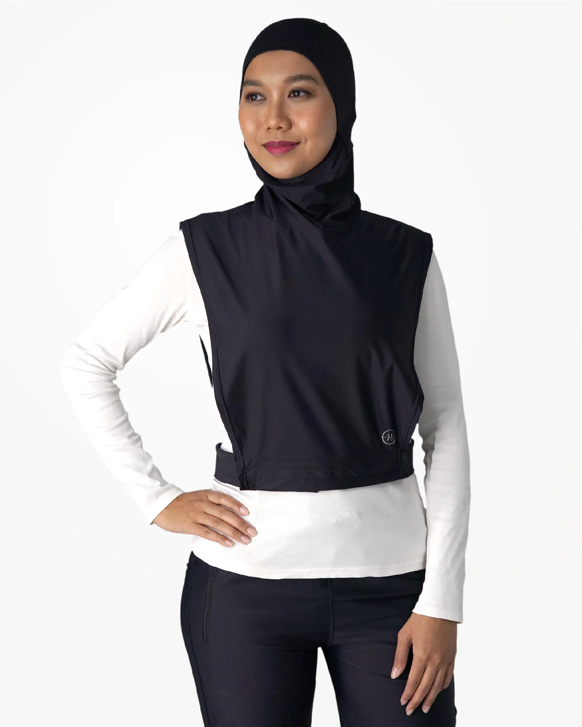 Buttoned Capster/Swim Hijab with Adjustable Snap Buttons