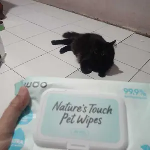 Woo Nature's Touch Pet Wet Wipes Tanpa Alkohol Alami Cat & Dog 10  / 80 lembar