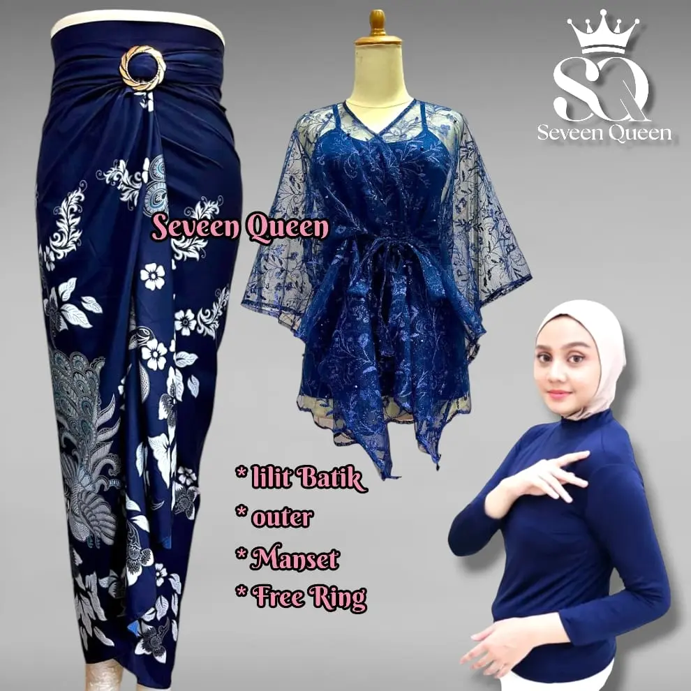 SET KEBAYA MODERN OUTFIT KONDANGAN SIMPLE TREND ONE SET BATIK OUTER ROK ...