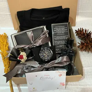 Hadiah Hampers box kotak paketan kado cowok spesial ulangtahun anniversary wisuda jam tangan dompet kaos aksesoris pria free paperbag