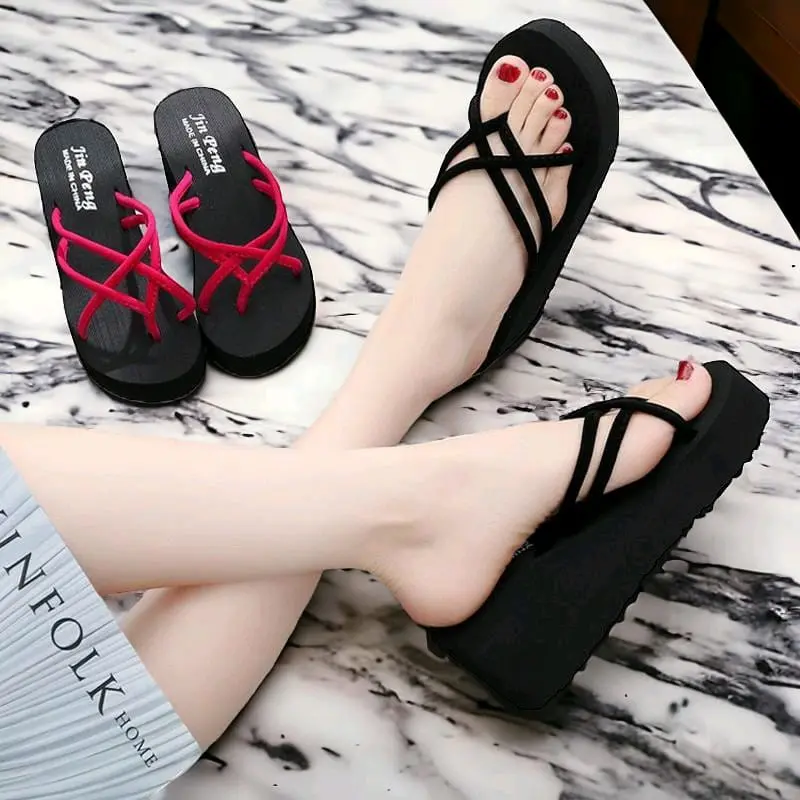 Sandal Wedges Wanita HAK Andin Karancang Cewek Murah Sendal