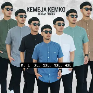 Kemeja Kemko Lengan Pendek Polos Kerah Shanghai By Bolter X Stwn Shirt