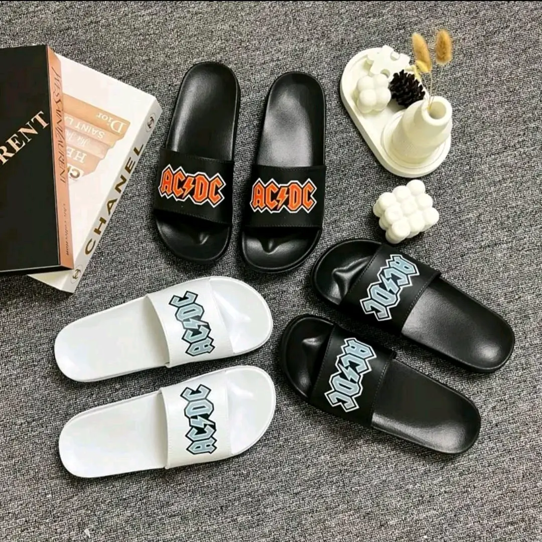 Sandal Slop Pria Wanita ACDC Tanpa Lem Anti Jebol Original Distro Sendal Karet Shoes