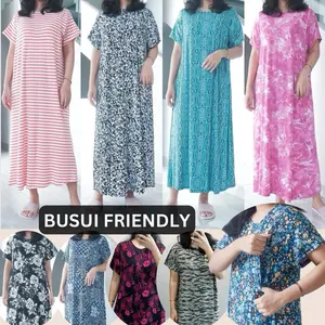 Daster Menyusui Bukaan Samping Kanan Kiri Murah Spandex Rayon - Bumil & Busui Friendly JASMINE HOMEDRESS
