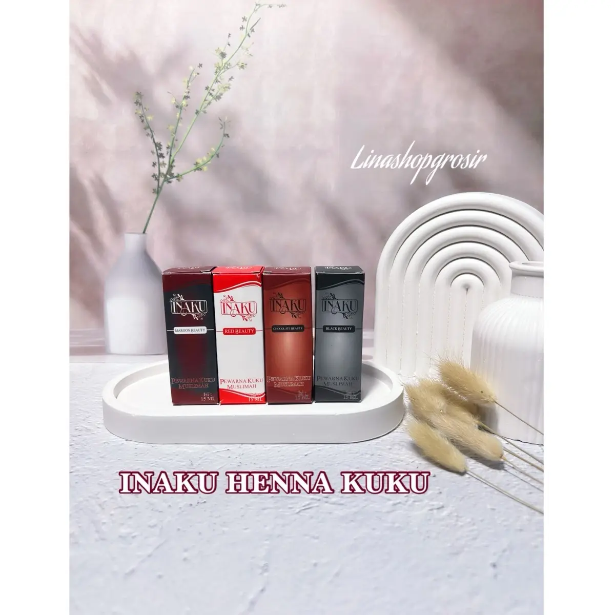 Henna Kuku/ Pacar Kuku Muslimah 15ml Halal Sah Buat Sholat INAKU/YELYNA/FATIMAH
