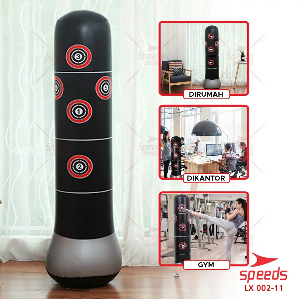 SPEEDS 160cm Vertical Punching Bag Samsak Tinju Udara Angin Boxing Punch Inflatable 002-11