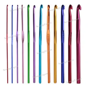 SET 14pcs HAKPEN Aluminium / Jarum Rajut Warna Warni Crochet Hook 14 Ukuran