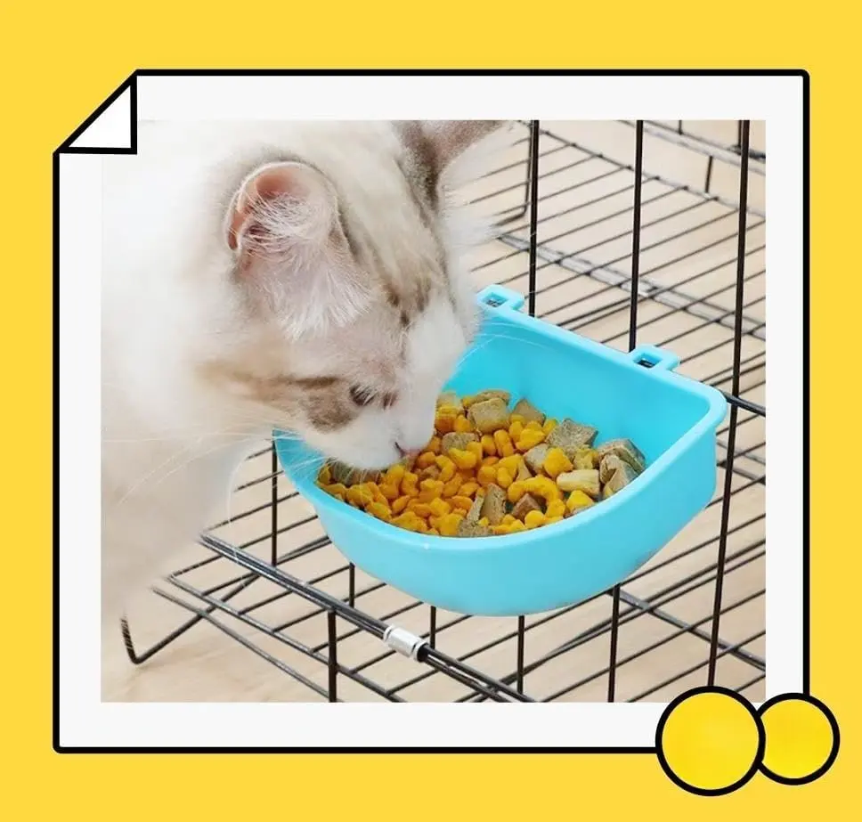 Plastic Pet Bowl Hanging Cage Cat Bowl Flight Case Dog Crate Dog Bowl Dog Water Bowl Cat Food Basin