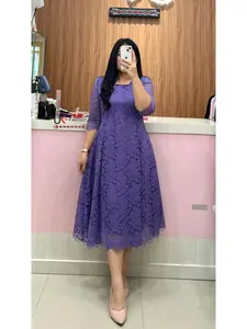 UK-FASHION - Dress Model Pecah 8 Brukat Premium  Lembut