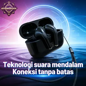 Koneksi Cepat dan Stabil, embedrone 2026 NEW PHANTOM TWS Earphone Bluetooth, Earpods Awet Android, Speaker 13mm, Peredam Bising Cerdas, IPX5