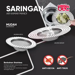 【BEC】Saringan Air Kamar Mandi Sink Filter Strainer Wastafel | Saringan Penutup Wastafel | Saringan Air Tempat Cuci Piring Filter Strainer