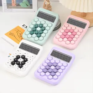 NA Kalkulator Display 12 Digit Honeycomb / Tombol Korea Hexagon / Calculator Mekanik Dasar Standar