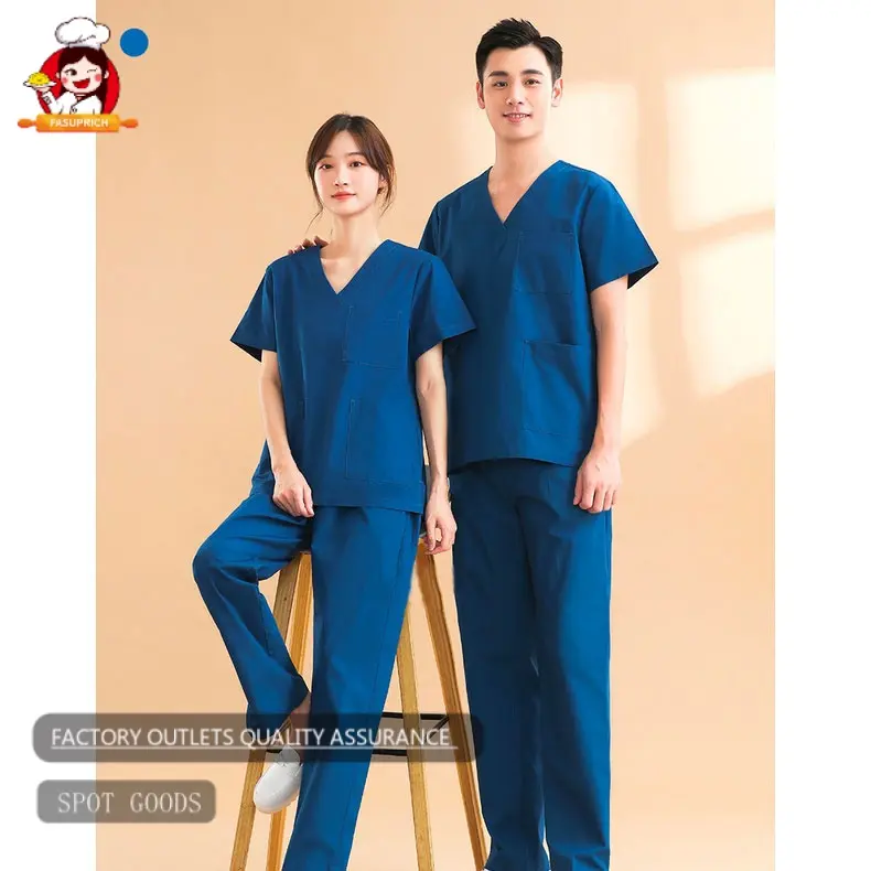 Fasuprich [ READY STOCK]UNISEX MEDICAL SCRUB SUIT BAJU SCRUB TOP PANTS BAJU SCRUB MEDICAL baju scrub medical for women men alchemy apparel scrubWork clothes