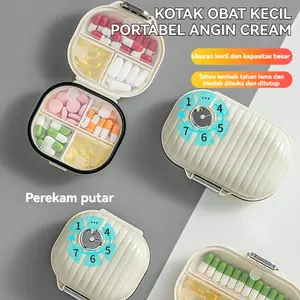 Kotak Tempat Obat Portable Pill Box Travel / Kotak Obat Mini Segel 7 Hari Sekat
