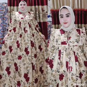 Dress Alisya Rayon Premium Aksen Renda Rumbai Sampai Belakang