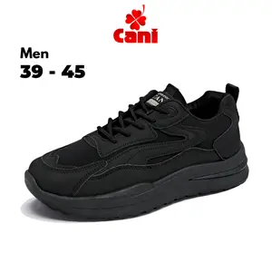 【FAST SOLD】PRIACANI Velonix Sepatu Sneakers Pria Casual Sport Shoes - Sepatu Full Black M8139