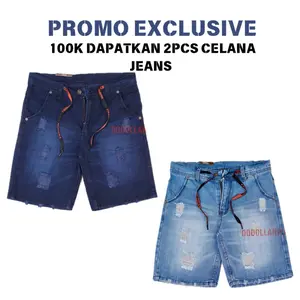 [BUY 1 GET 1]PAKET HEMAT CELANA JEANS 100K DAPAT 2 CELANA PENDEK ||CELANA PENDEK PRIA|| CELANA JEANS BAHAN 13oz UKURAN 27-39