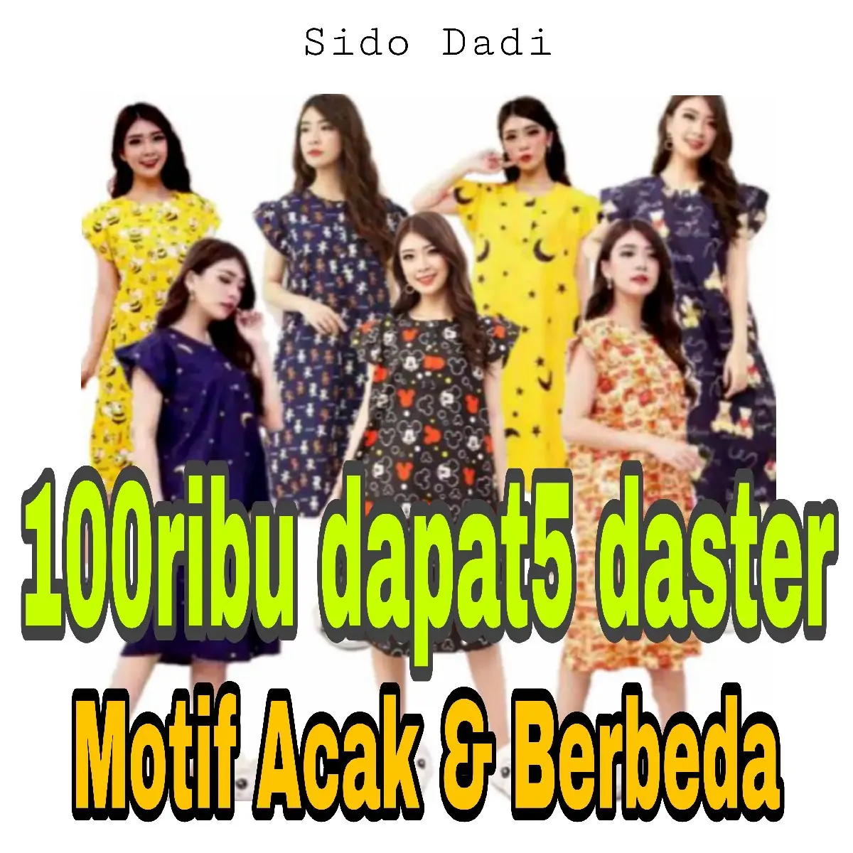 100ribu dapat 5 daster karakter/daster murah/daster wanita/daster dewasa/grosir daster Katun Busui Tebal Dewasa Katun