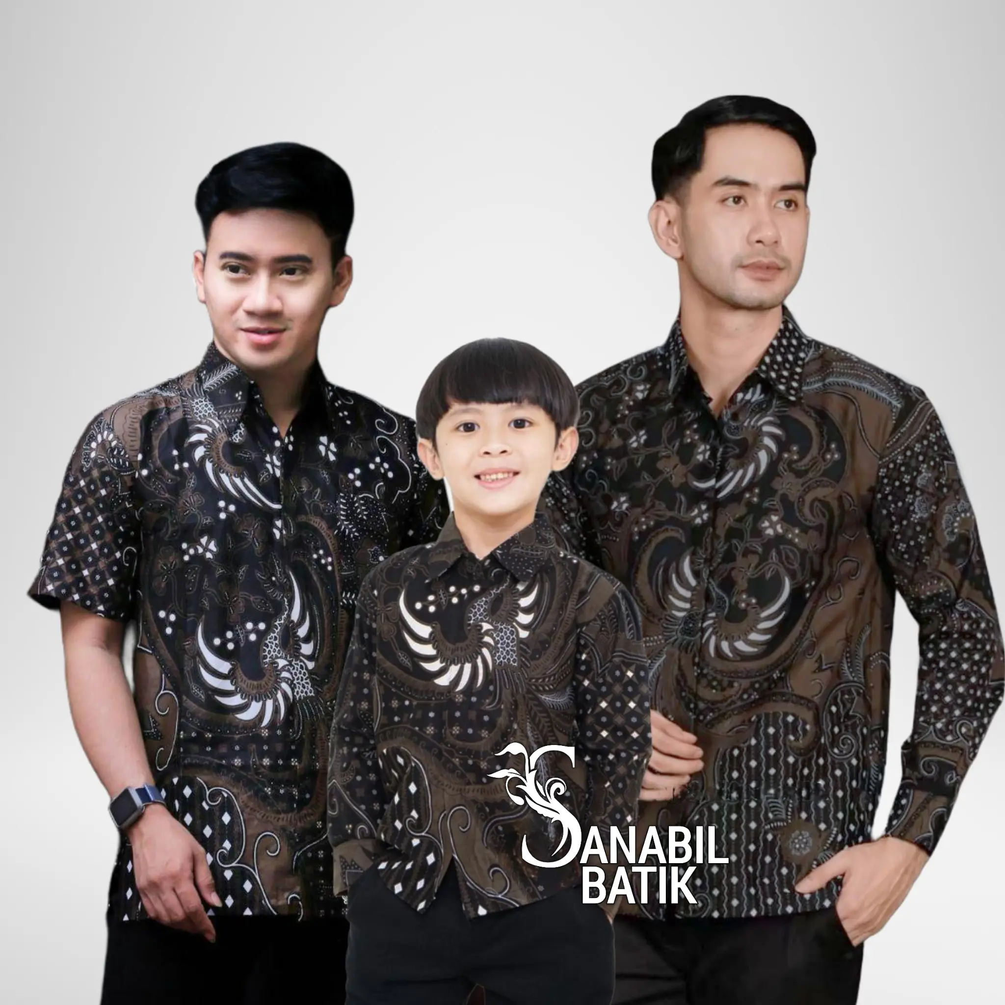 KEMEJA PRIA FORMAL LENGAN PANJANG AYAH DAN ANAK PEKALONGAN MOTIF CANDRA