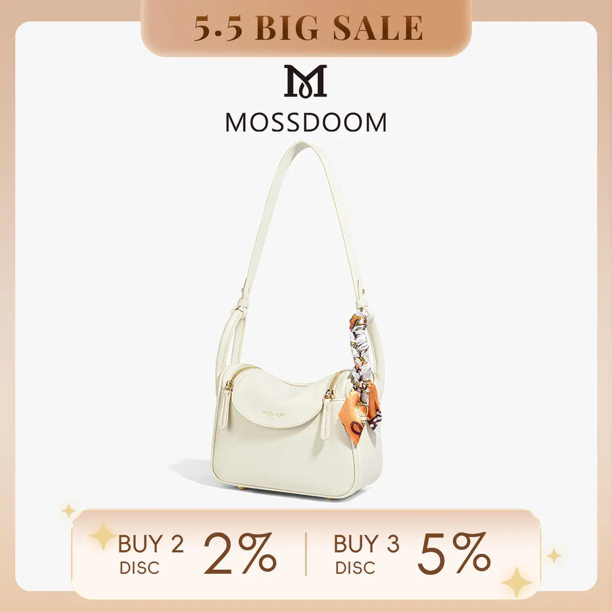 MOSSDOOM Tas Wanita Zenith Bag Bentuk Bantal Tas Bahu Tas Selempang Warna Solid
