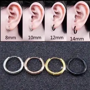 ￼ANTING HOOP TITANIUM ANTI KARAT DAN TIDAK PUDAR ANTING STARBOY PRIA DAN WANITA Earrings Elegan