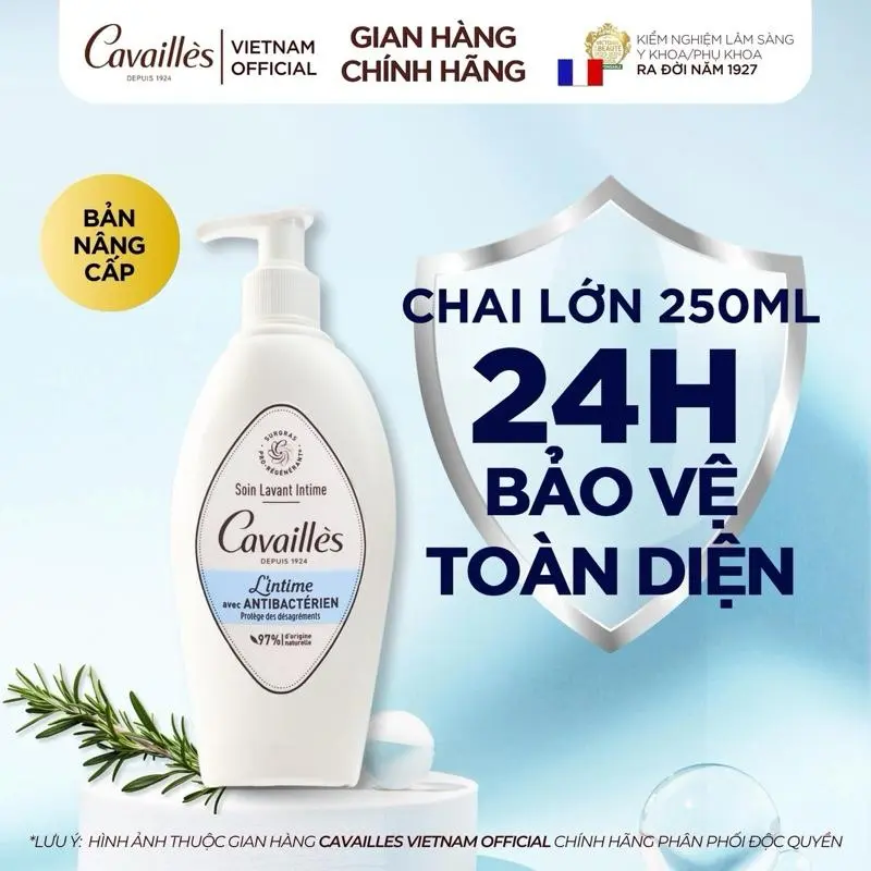 Dung Dịch Vệ Sinh Phụ Nữ CAVAILLÈS Anti-bacterien 250ML - Siêu Dưỡng Cấp Ẩm, Sạch Tiết Dịch, Mùi Hôi