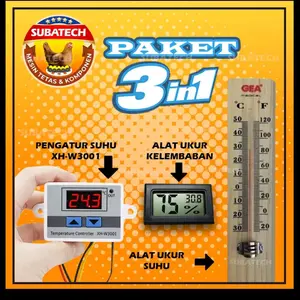 Paket 3in1 Termostat W3001 Termometer Thermostat Thermometer Higrometer Hygrometer Mesin Tetas RMT