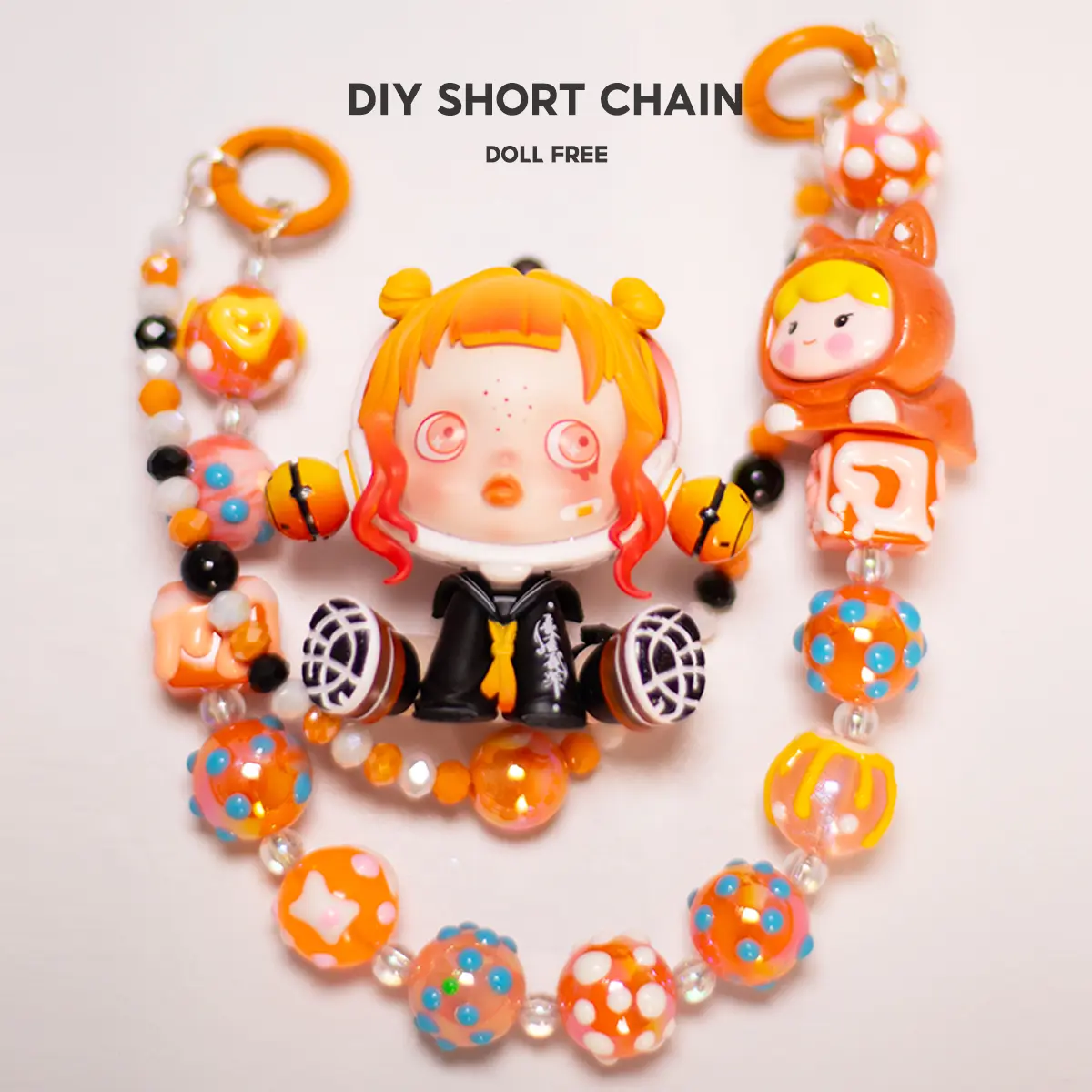 【Live link】 POP mart keychain DIY handmade hanging chain