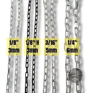 Rantai besi kapal 1/8 inch, 3/16 inch, 1/4 inch Rantai pagar gembok - Harga per 1 Meter