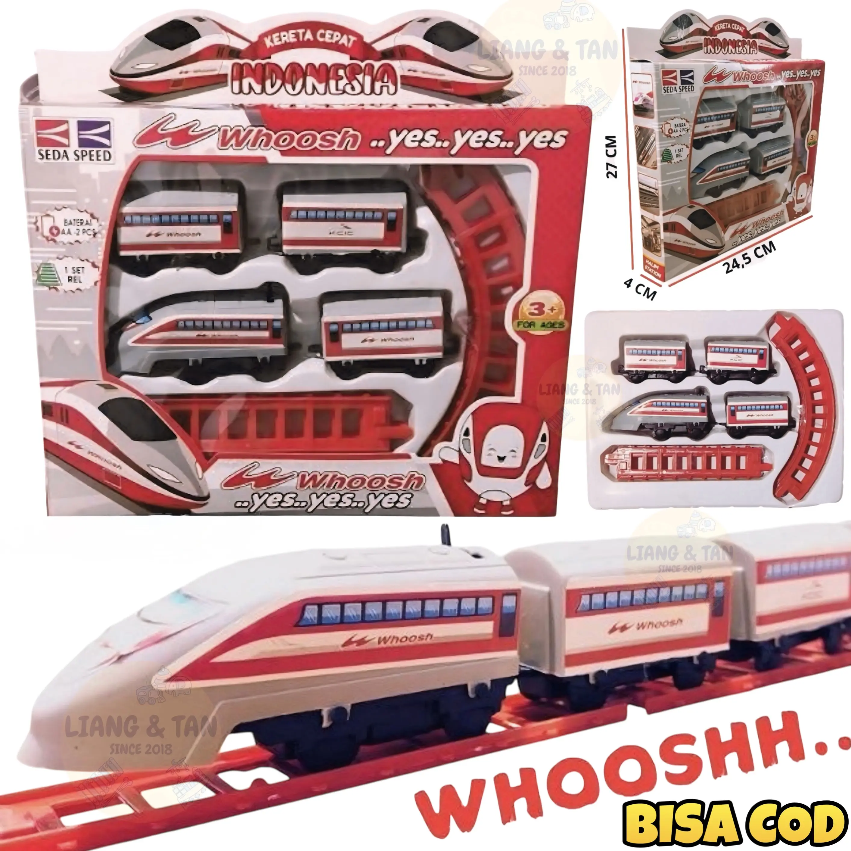 ( BISA COD ) PROMO Mainan Anak Kereta Api Cepat Whoosh 4 Gerbong / Mainan Anak Laki Laki Train Play Set SNI Murah