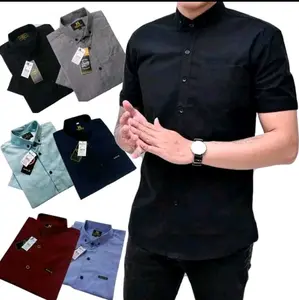 Kemeja Polos Pria Slim Fit Lengan Pendek – Formal Casual | Warna Lengkap