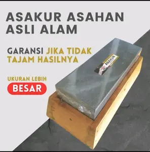 ASAKUR Batu Asahan Asli Alam  Grit 6000 Pengasah Pisau golok & Benda Tajam Paket Tatakan Besar Ukuran 20x6x3cm