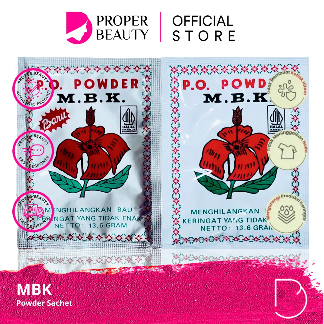 MBK PO Powder Sachet | Bedak Tabur 13.6g | Menghilangkan Bau Keringat | White Putih Silver | M.B.K