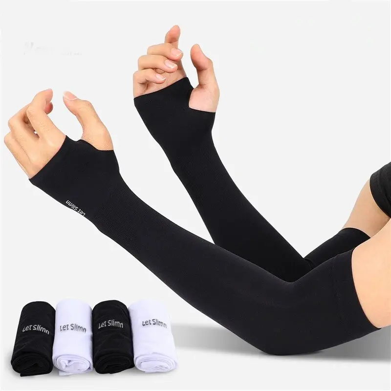 Arm Sleeves Ice Fabric Breathable Quick Dry Running Sportswear Sun UV Protection Long Arm Cover Cycling Arm Sleeves