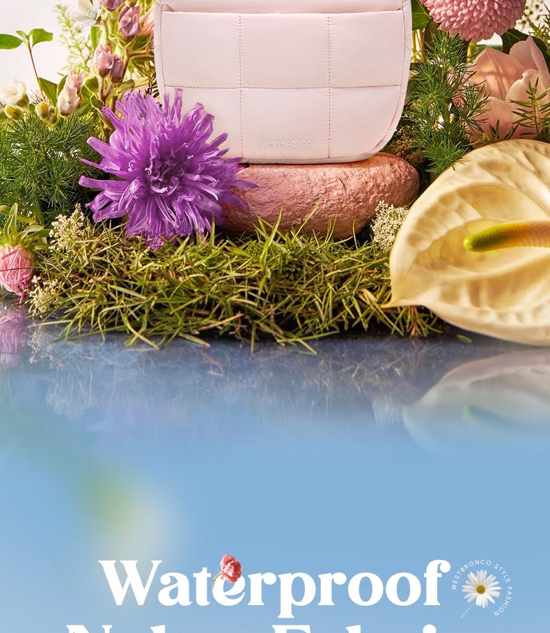 WESTBRONCO [PUFFER LOVA BAG] Shoulder bag, multiple pockets, waterproof, crossbody bag, adjustable shoulder strap, suitable for commuting or going to school.