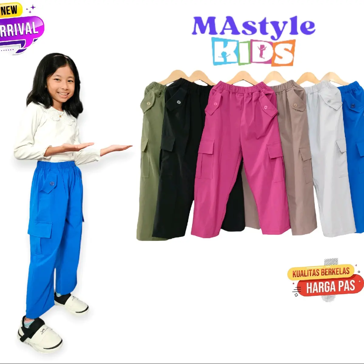 CELANA PANJANG KULOT CARGO ANAK PEREMPUAN Fashion