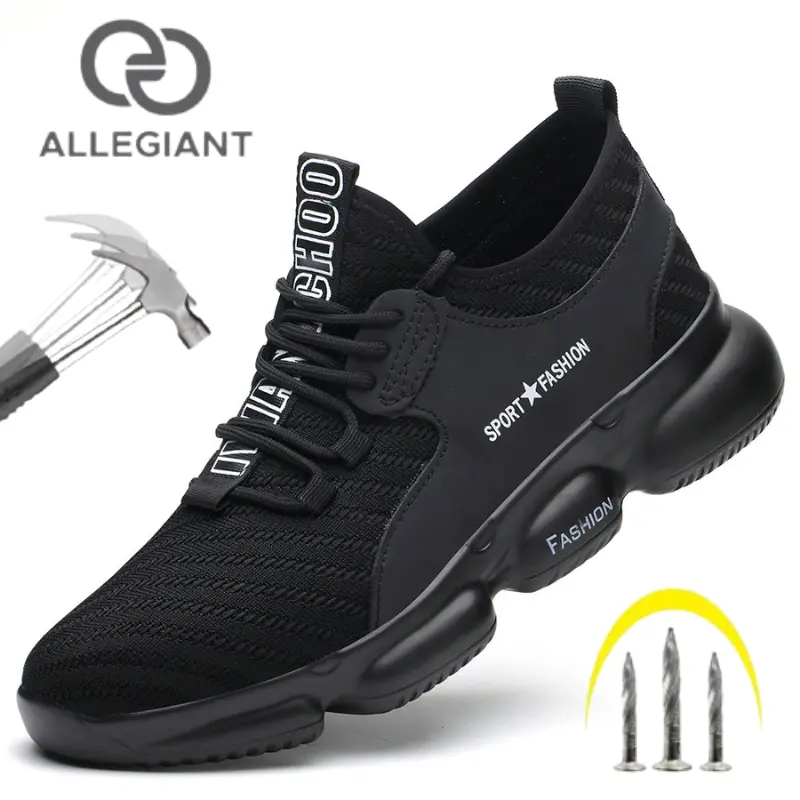Sepatu Safety Pria Ujung Besi Baja Model Casual Sneakers Sepatu Safety Cowok Kerja Lapangan Proyek SI09