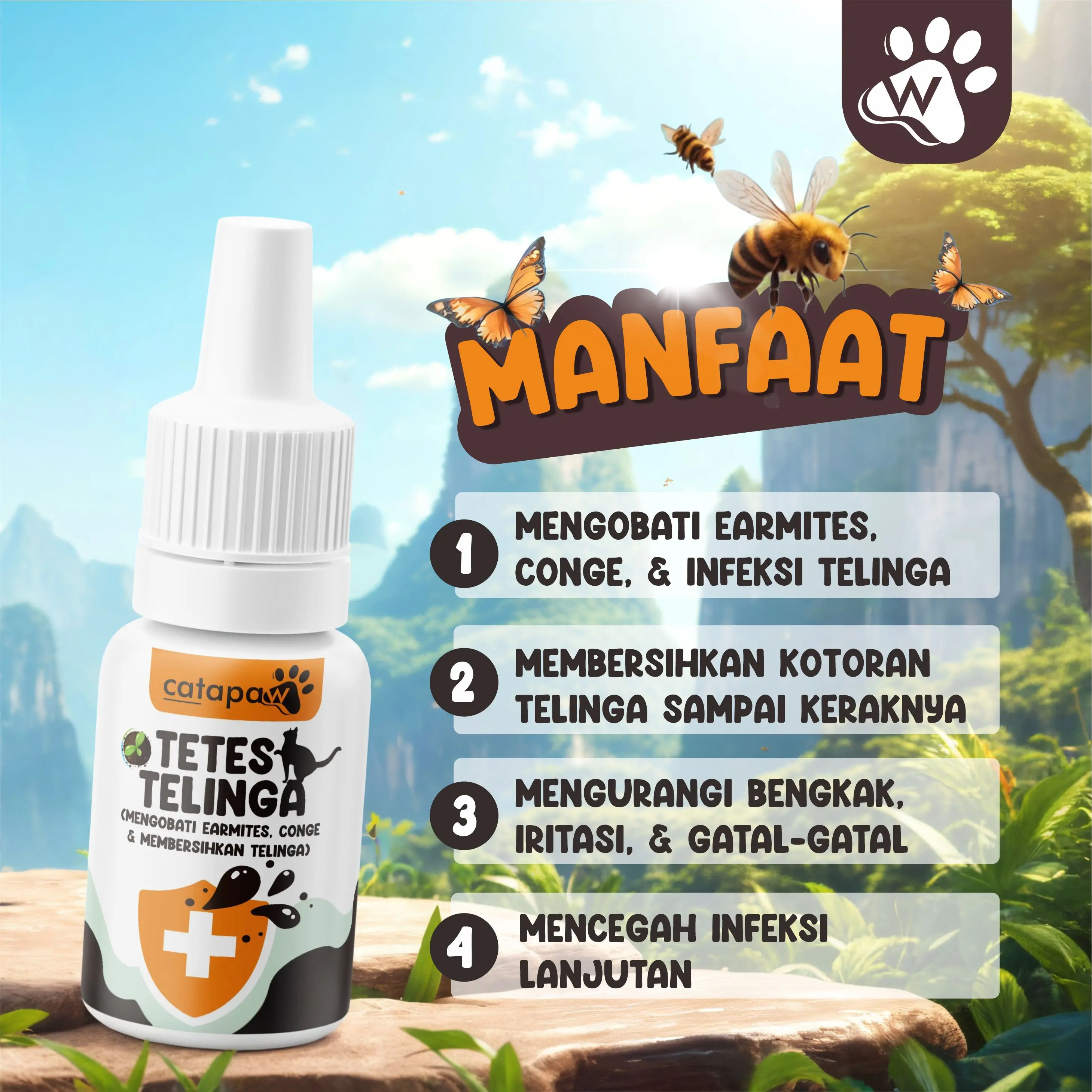 Catapaw Obat Tetes Telinga Kucing Anti Earmites Conge Gatal dan Infeksi / Obat Pembersih Kotoran Telinga Kucing Anjing pem bersih
