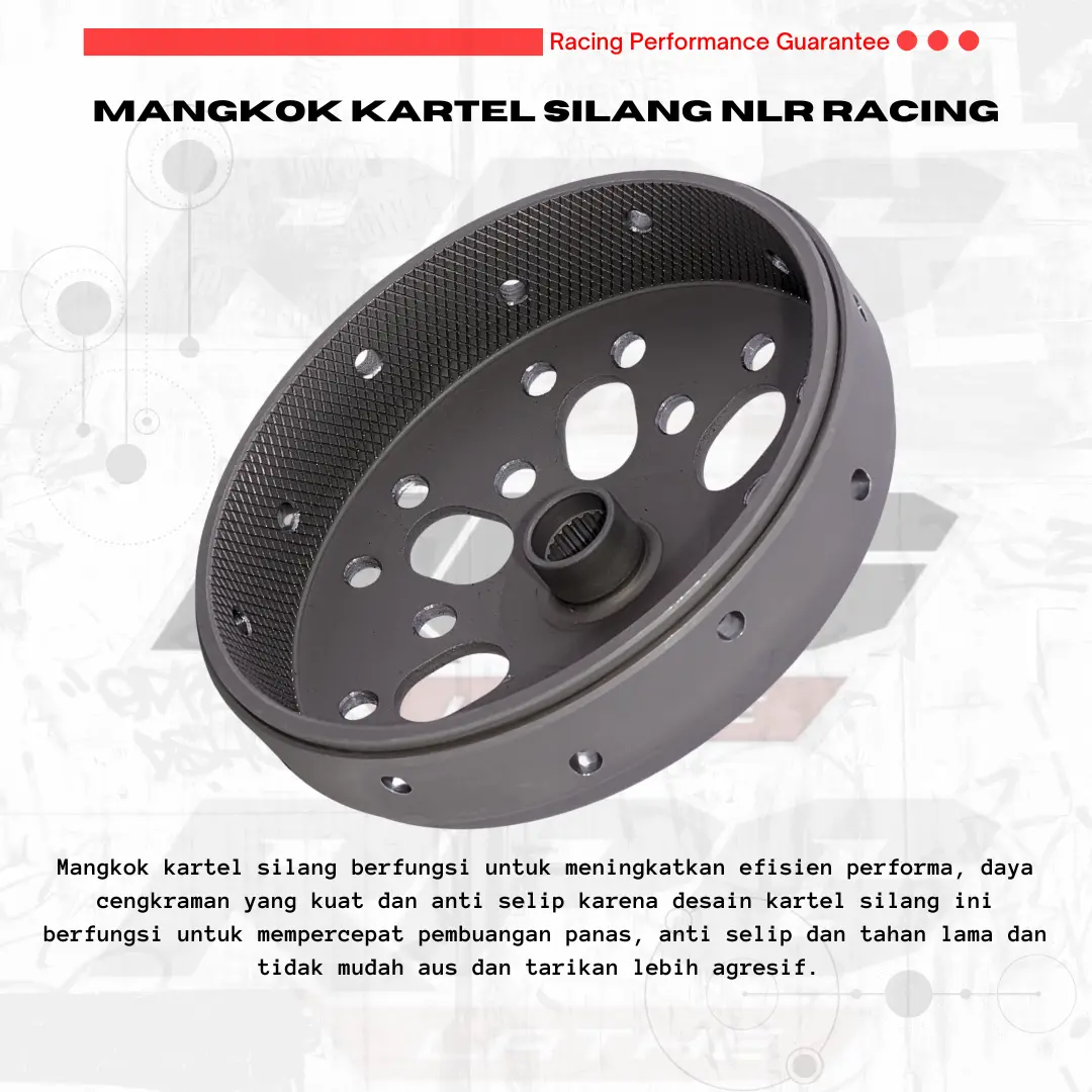 mangkok ganda  KARTEL SILANG NLR RACING ANTI GREDEK/ANTI SELIP UNTUK MOTOR MATIC ( beat esp / fi, beat scoopy esp/ vario 150/160 /pcx 150/160,vario 125,aerox n max,mio/5TL )