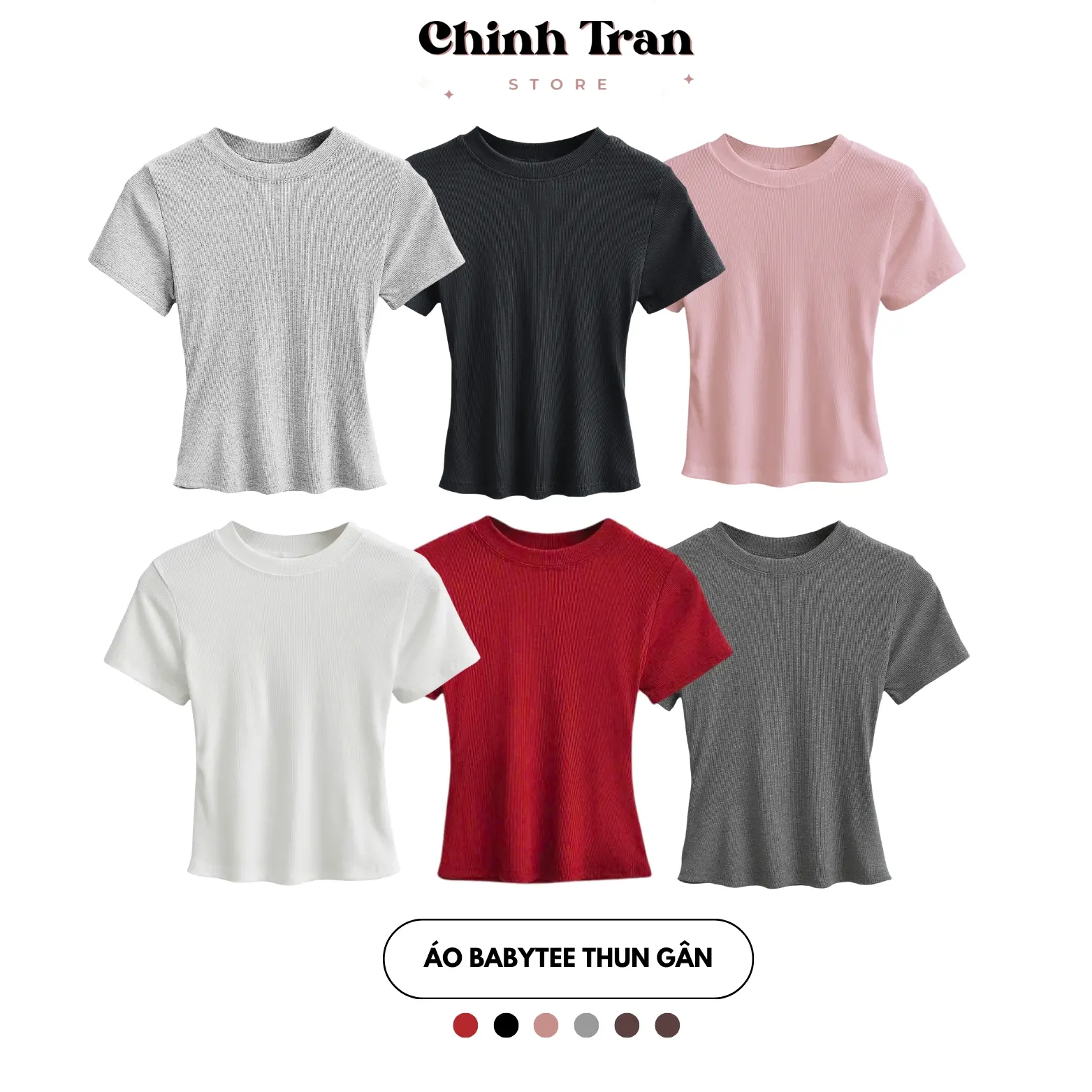 Áo thun trơn form ÔM babytee đủ màu basic ôm gọn nhiều chất vải