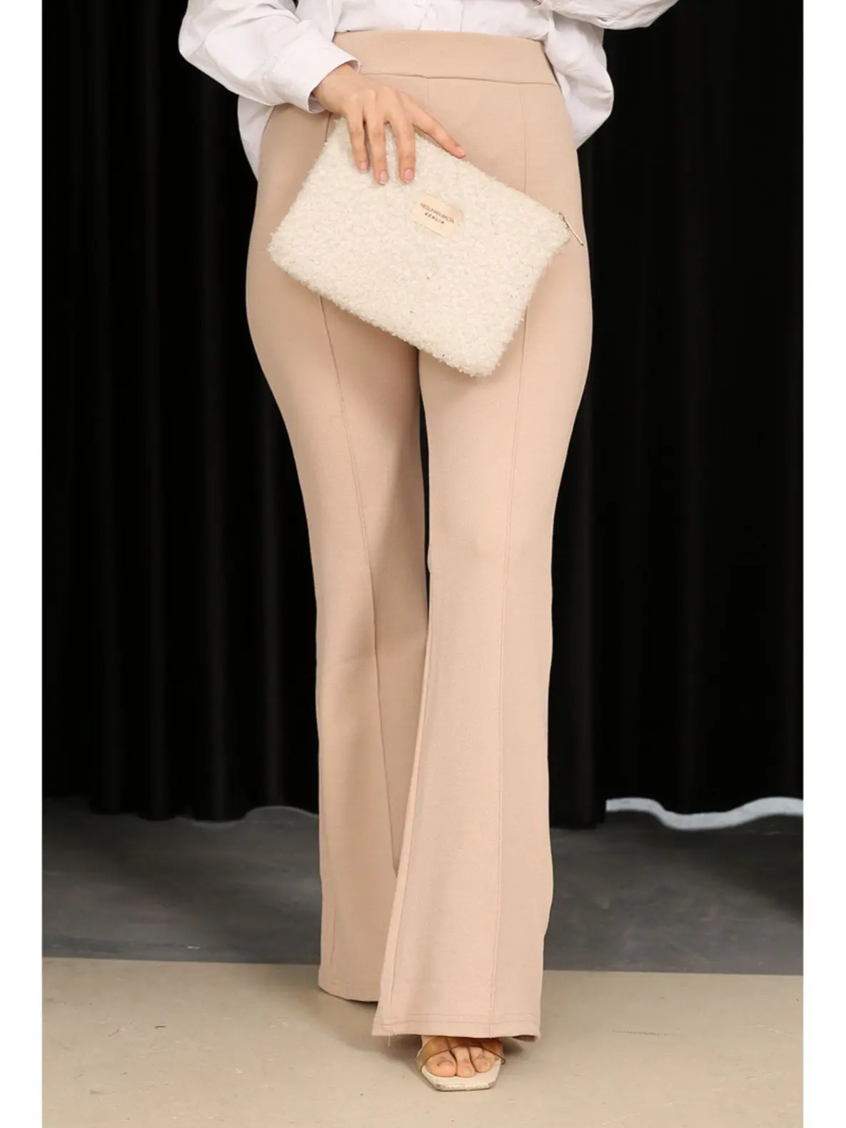 ELZYO - Celana Fit And Flare Pants Cutbray Pinggang Highwaist Bahan Stretch Melar Elastis