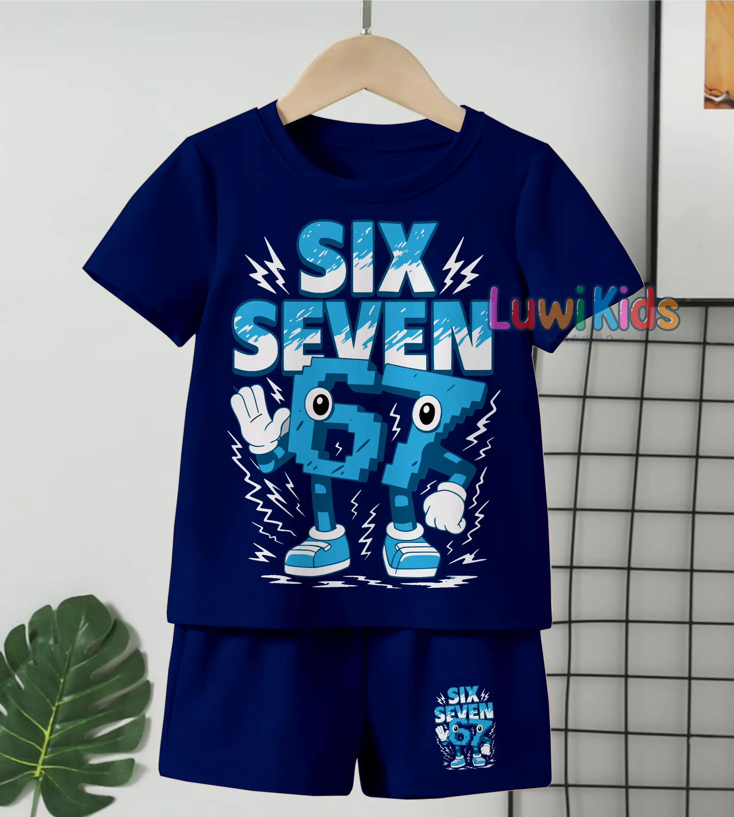 Luwi Kids Setelan Anak FULL Baju Penuh Cewek Cowok Trending Viral Terbaru Gambar Six Seven Brainrot Celana Fashion