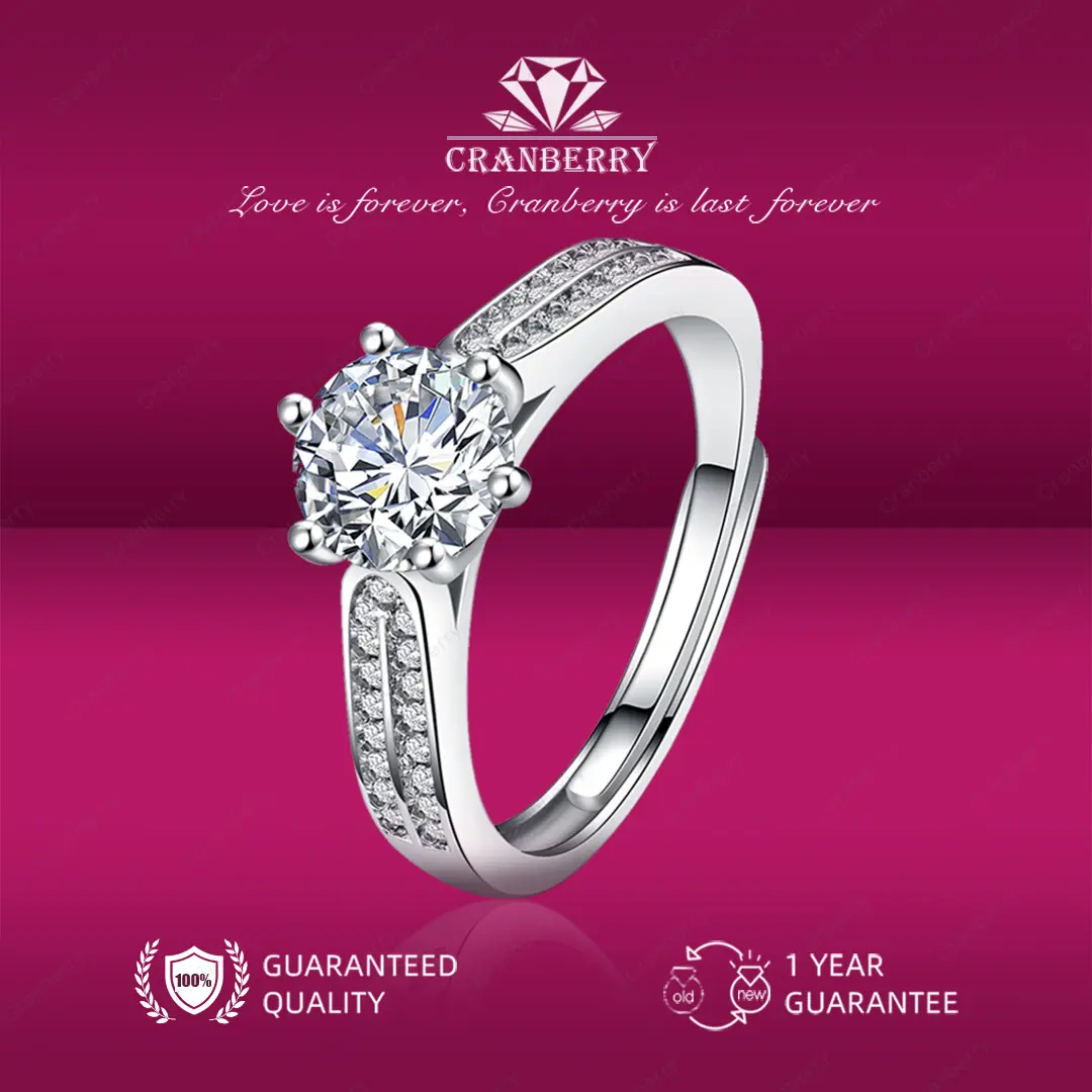 OS1-R06 Cincin six prong | Cincin wanita elegan high quality Grade VVS1 grade 5A original store cantik elegan lapis anti karat anti luntur anti berubah warna garansi 1 tahun Free Box R06