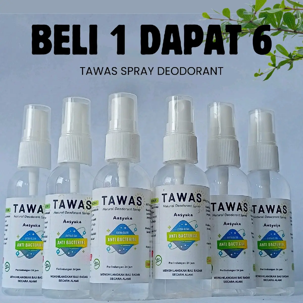 BELI 1 DAPAT 6 DEODORANT SPRAY TAWAS 60ML
