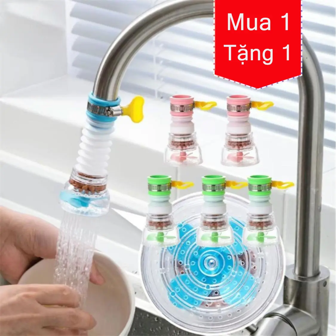 (MUA 1 TẶNG 1) COMBO 2 VÒI NHỰA CHỐNG BẮN, ĐA NĂNG CÓ THỂ KÉO DÀI XOAY 360 ĐỘ