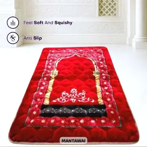 COD Sajadah Tebal Motif Turki Muslim Ukuran Besar 110x70cm Bahan Lembut Busa Serat Lembut Anti Slip