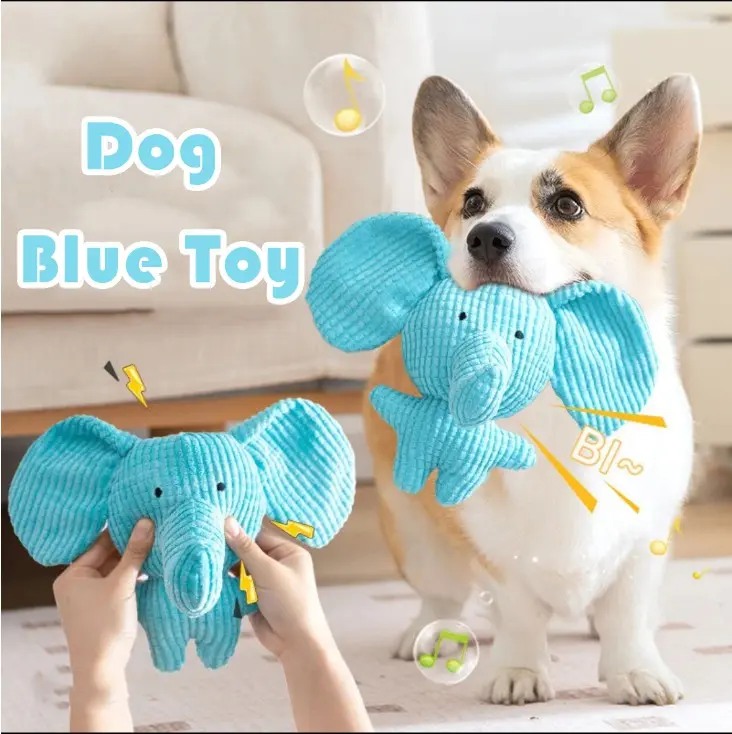 Dog Squeaky Toys Interactive Durable Plush Dog Toy with Squeaker and Crinkle Paper Dog Blue Toy Natural Rubber Chew Puzzle Dog Toys for Puppy Small Middle Large Dogs Dog at Dolls Car Seat