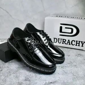 SEPATU FORMAL DOCMART PRIA (GARA) / SEPATU KERJA FORMAL PRIA / SEPATU POLISI TNI PRIA GLOSSY HITAM KILAP Round Toe