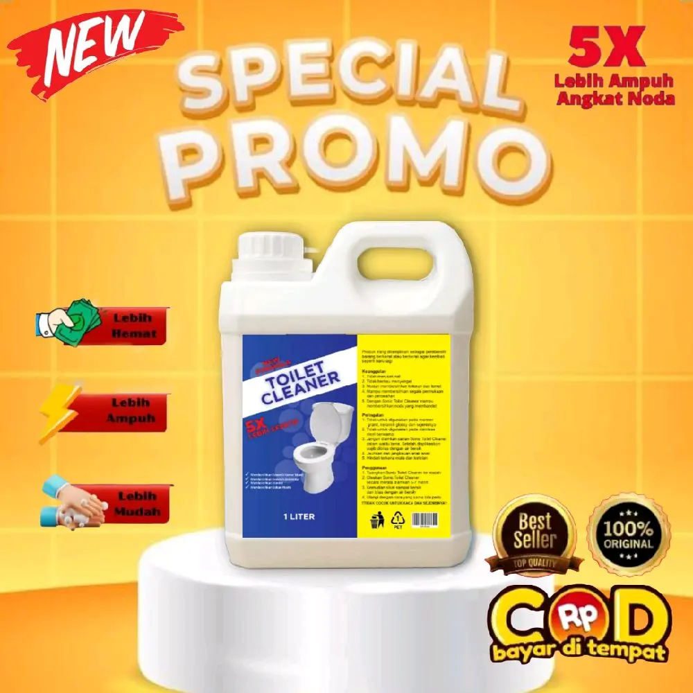 Cairan Pembersih Toilet Serbaguna 1 Liter untuk Kerak, Noda, dan Jamur pada Keramik, Pintu Kamar Mandi, Kloset, Shower, dan PVC Wc