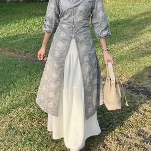 Sienna Embroidery Dress Tunik Zestory Tunik Bordir Motif Bunga Tunik Remaja Cassual Party Lengan Balon